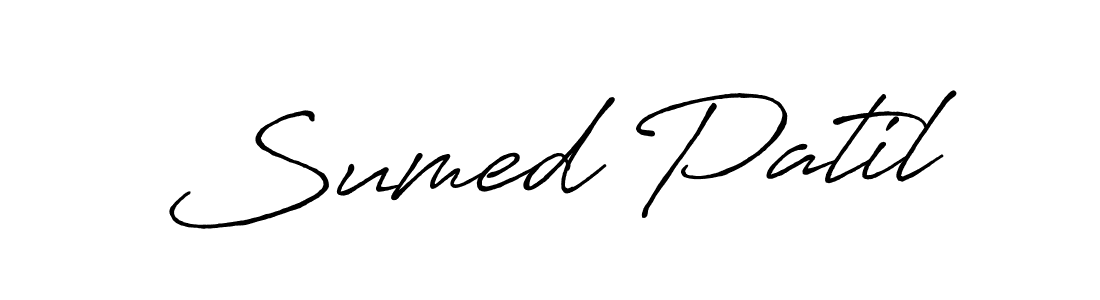 How to make Sumed Patil name signature. Use Antro_Vectra_Bolder style for creating short signs online. This is the latest handwritten sign. Sumed Patil signature style 7 images and pictures png