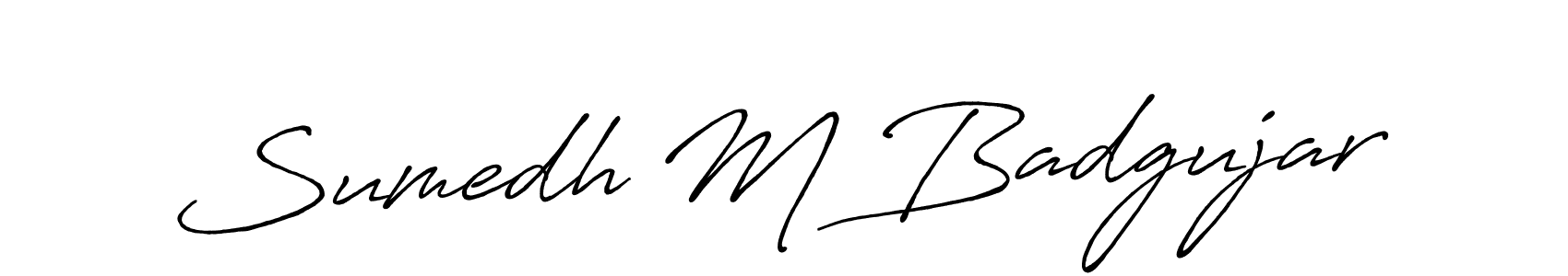 How to Draw Sumedh M Badgujar signature style? Antro_Vectra_Bolder is a latest design signature styles for name Sumedh M Badgujar. Sumedh M Badgujar signature style 7 images and pictures png