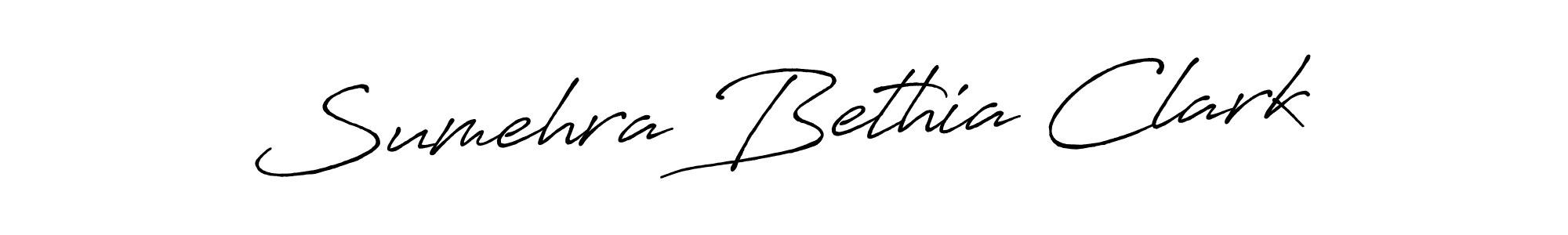 How to make Sumehra Bethia Clark name signature. Use Antro_Vectra_Bolder style for creating short signs online. This is the latest handwritten sign. Sumehra Bethia Clark signature style 7 images and pictures png