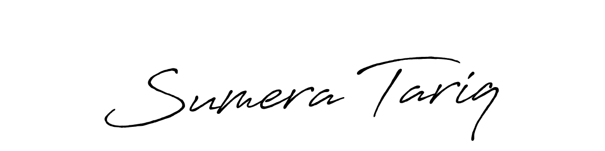 Make a beautiful signature design for name Sumera Tariq. With this signature (Antro_Vectra_Bolder) style, you can create a handwritten signature for free. Sumera Tariq signature style 7 images and pictures png