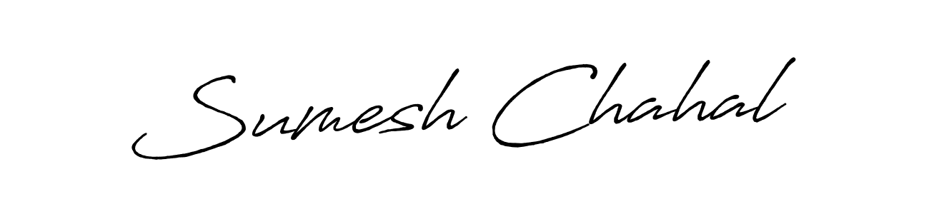 You should practise on your own different ways (Antro_Vectra_Bolder) to write your name (Sumesh Chahal) in signature. don't let someone else do it for you. Sumesh Chahal signature style 7 images and pictures png