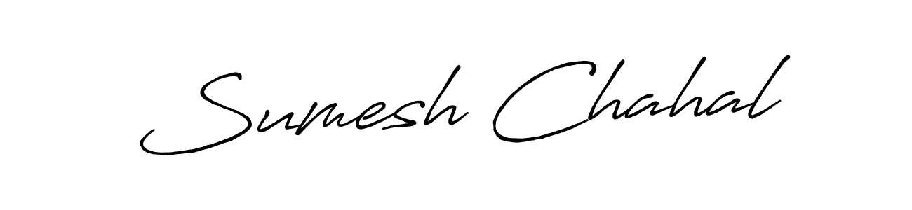 How to make Sumesh Chahal signature? Antro_Vectra_Bolder is a professional autograph style. Create handwritten signature for Sumesh Chahal name. Sumesh Chahal signature style 7 images and pictures png