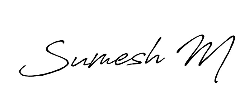 How to make Sumesh M name signature. Use Antro_Vectra_Bolder style for creating short signs online. This is the latest handwritten sign. Sumesh M signature style 7 images and pictures png