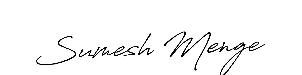 Also we have Sumesh Menge name is the best signature style. Create professional handwritten signature collection using Antro_Vectra_Bolder autograph style. Sumesh Menge signature style 7 images and pictures png