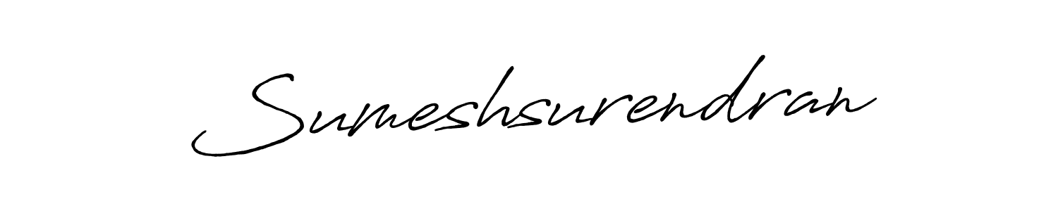 The best way (Antro_Vectra_Bolder) to make a short signature is to pick only two or three words in your name. The name Sumeshsurendran include a total of six letters. For converting this name. Sumeshsurendran signature style 7 images and pictures png