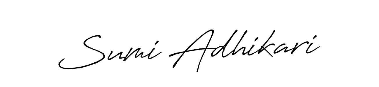 Create a beautiful signature design for name Sumi Adhikari. With this signature (Antro_Vectra_Bolder) fonts, you can make a handwritten signature for free. Sumi Adhikari signature style 7 images and pictures png