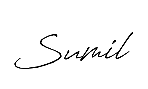 How to make Sumil name signature. Use Antro_Vectra_Bolder style for creating short signs online. This is the latest handwritten sign. Sumil signature style 7 images and pictures png