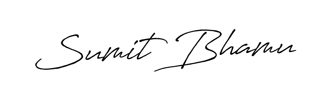 Use a signature maker to create a handwritten signature online. With this signature software, you can design (Antro_Vectra_Bolder) your own signature for name Sumit Bhamu. Sumit Bhamu signature style 7 images and pictures png