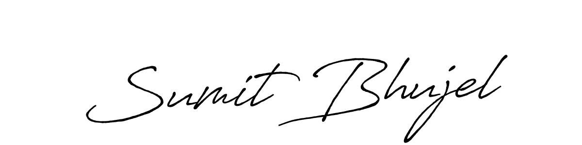 Create a beautiful signature design for name Sumit Bhujel. With this signature (Antro_Vectra_Bolder) fonts, you can make a handwritten signature for free. Sumit Bhujel signature style 7 images and pictures png