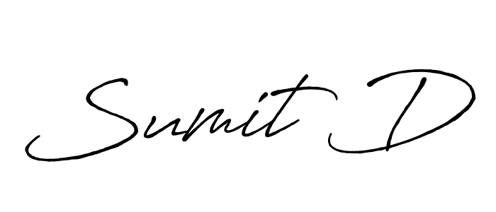 Sumit D stylish signature style. Best Handwritten Sign (Antro_Vectra_Bolder) for my name. Handwritten Signature Collection Ideas for my name Sumit D. Sumit D signature style 7 images and pictures png