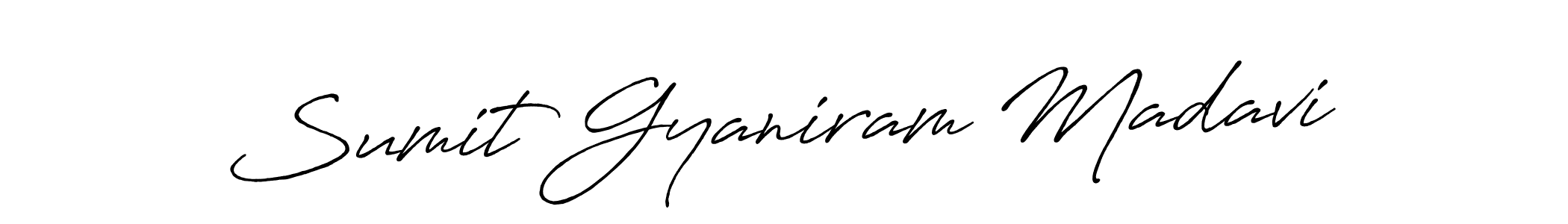 How to make Sumit Gyaniram Madavi name signature. Use Antro_Vectra_Bolder style for creating short signs online. This is the latest handwritten sign. Sumit Gyaniram Madavi signature style 7 images and pictures png