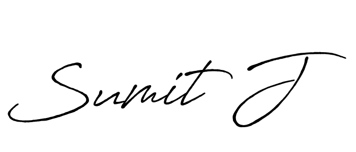 Sumit J stylish signature style. Best Handwritten Sign (Antro_Vectra_Bolder) for my name. Handwritten Signature Collection Ideas for my name Sumit J. Sumit J signature style 7 images and pictures png