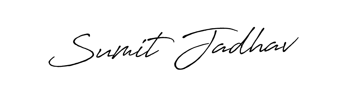 Make a beautiful signature design for name Sumit Jadhav. With this signature (Antro_Vectra_Bolder) style, you can create a handwritten signature for free. Sumit Jadhav signature style 7 images and pictures png