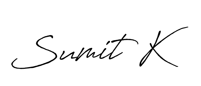 Design your own signature with our free online signature maker. With this signature software, you can create a handwritten (Antro_Vectra_Bolder) signature for name Sumit K. Sumit K signature style 7 images and pictures png