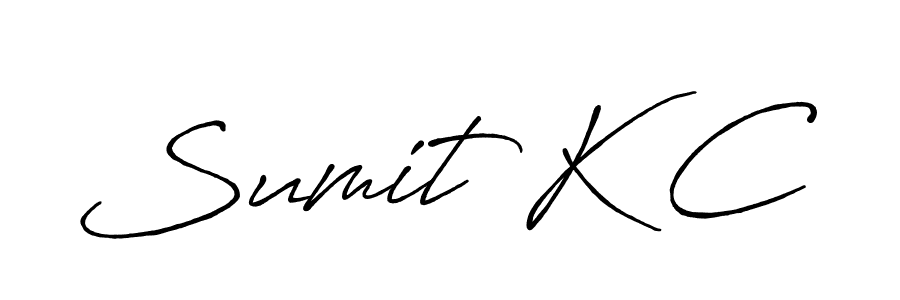 How to make Sumit K C name signature. Use Antro_Vectra_Bolder style for creating short signs online. This is the latest handwritten sign. Sumit K C signature style 7 images and pictures png