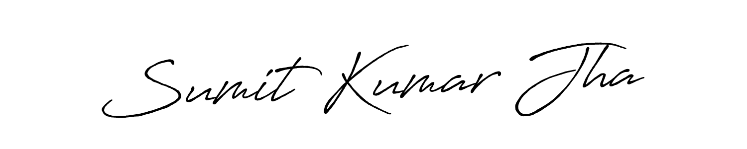 How to make Sumit Kumar Jha name signature. Use Antro_Vectra_Bolder style for creating short signs online. This is the latest handwritten sign. Sumit Kumar Jha signature style 7 images and pictures png