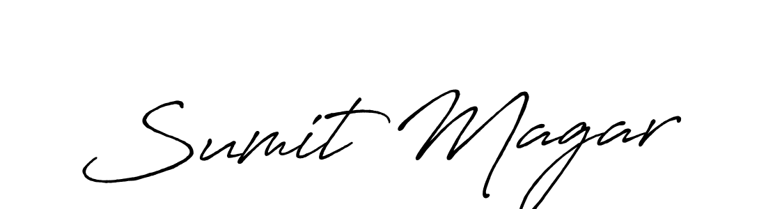 Sumit Magar stylish signature style. Best Handwritten Sign (Antro_Vectra_Bolder) for my name. Handwritten Signature Collection Ideas for my name Sumit Magar. Sumit Magar signature style 7 images and pictures png