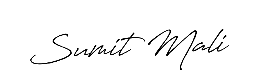 How to make Sumit Mali name signature. Use Antro_Vectra_Bolder style for creating short signs online. This is the latest handwritten sign. Sumit Mali signature style 7 images and pictures png