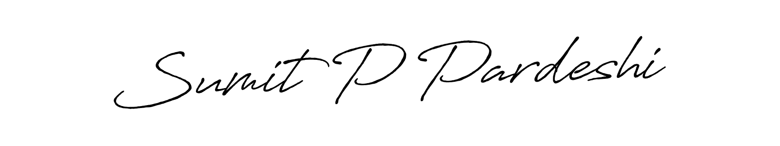 How to make Sumit P Pardeshi name signature. Use Antro_Vectra_Bolder style for creating short signs online. This is the latest handwritten sign. Sumit P Pardeshi signature style 7 images and pictures png