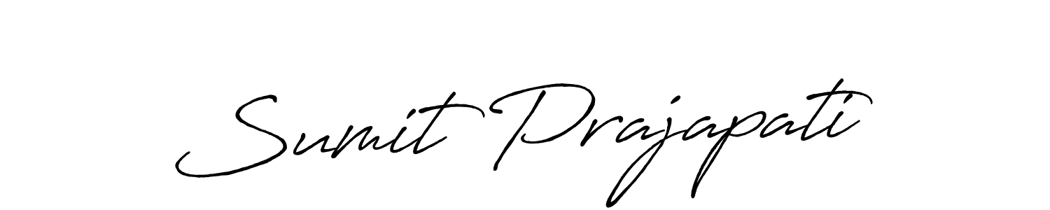 Create a beautiful signature design for name Sumit Prajapati. With this signature (Antro_Vectra_Bolder) fonts, you can make a handwritten signature for free. Sumit Prajapati signature style 7 images and pictures png