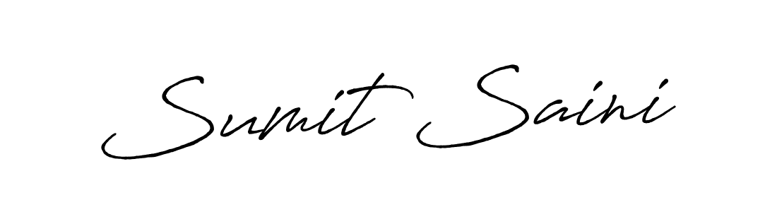 Make a beautiful signature design for name Sumit Saini. With this signature (Antro_Vectra_Bolder) style, you can create a handwritten signature for free. Sumit Saini signature style 7 images and pictures png