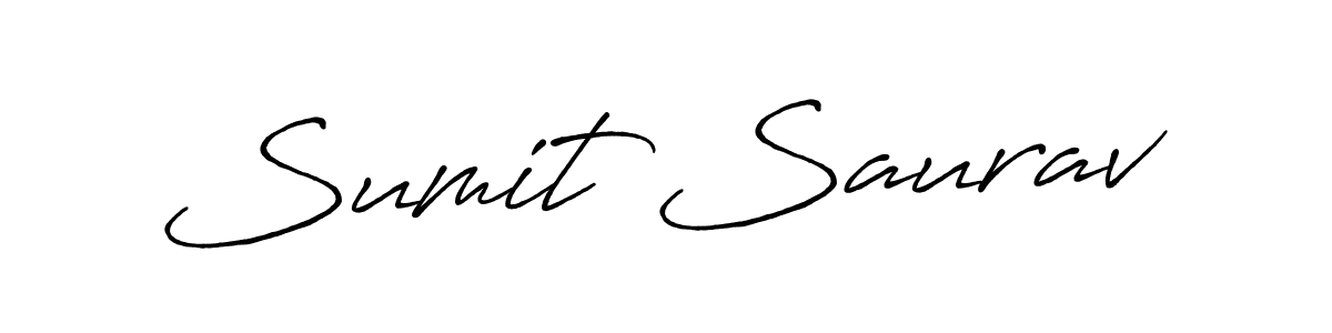 How to make Sumit Saurav name signature. Use Antro_Vectra_Bolder style for creating short signs online. This is the latest handwritten sign. Sumit Saurav signature style 7 images and pictures png