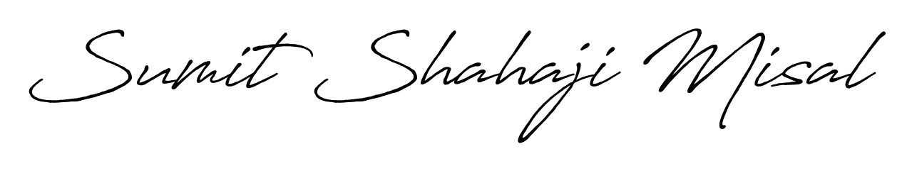 Stand out with a creative autograph for Sumit Shahaji Misal. The Antro_Vectra_Bolder styling blends modern aesthetics with classic signature flourishes. Sumit Shahaji Misal signature style 7 images and pictures png