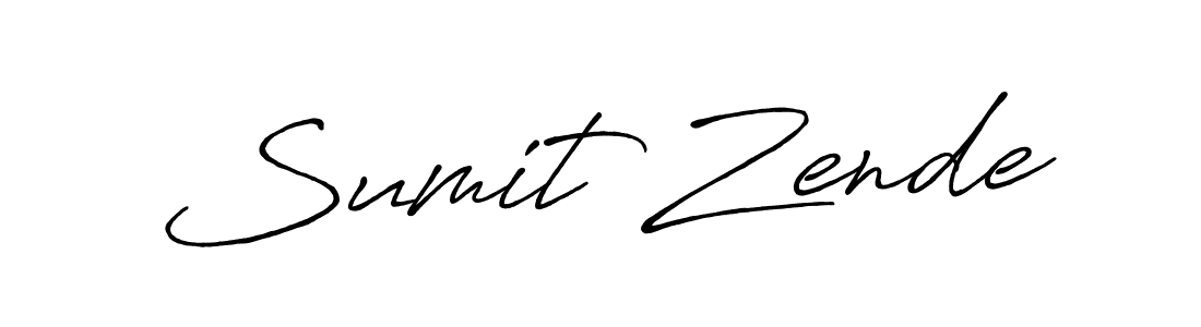 Also we have Sumit Zende name is the best signature style. Create professional handwritten signature collection using Antro_Vectra_Bolder autograph style. Sumit Zende signature style 7 images and pictures png