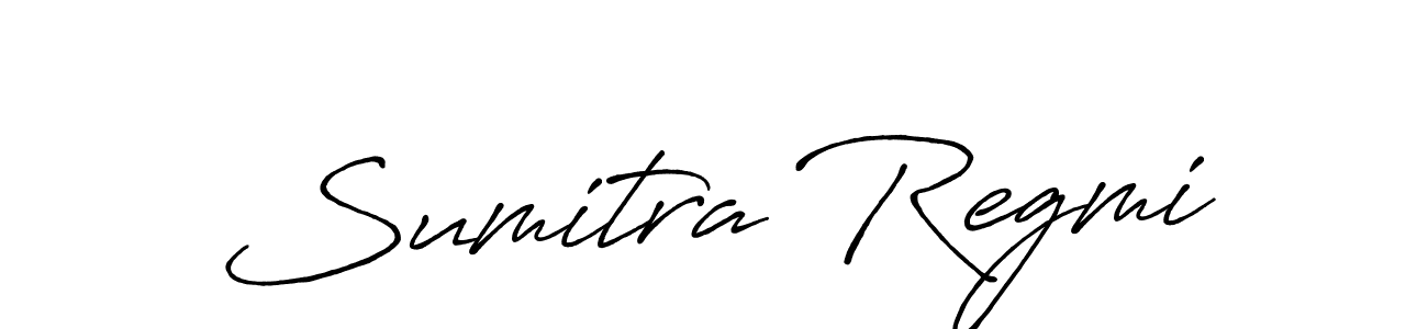 How to make Sumitra Regmi name signature. Use Antro_Vectra_Bolder style for creating short signs online. This is the latest handwritten sign. Sumitra Regmi signature style 7 images and pictures png
