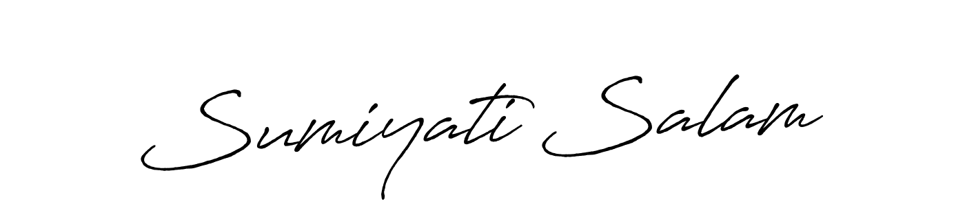 The best way (Antro_Vectra_Bolder) to make a short signature is to pick only two or three words in your name. The name Sumiyati Salam include a total of six letters. For converting this name. Sumiyati Salam signature style 7 images and pictures png
