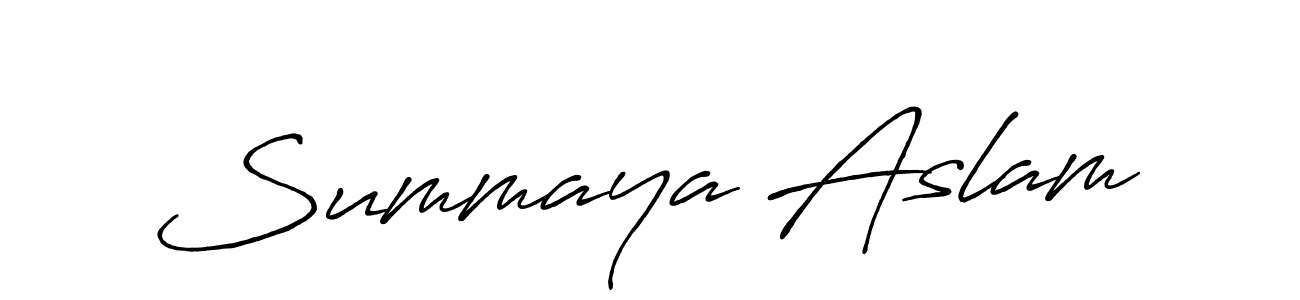 Summaya Aslam stylish signature style. Best Handwritten Sign (Antro_Vectra_Bolder) for my name. Handwritten Signature Collection Ideas for my name Summaya Aslam. Summaya Aslam signature style 7 images and pictures png