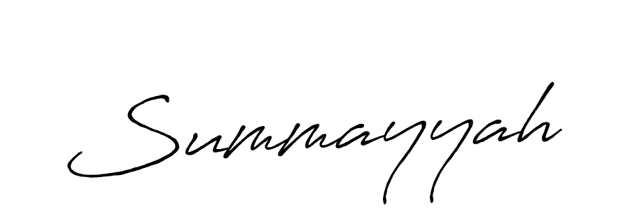 Use a signature maker to create a handwritten signature online. With this signature software, you can design (Antro_Vectra_Bolder) your own signature for name Summayyah. Summayyah signature style 7 images and pictures png