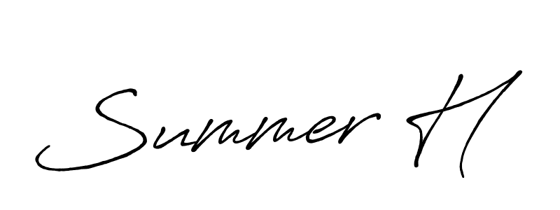 How to make Summer H name signature. Use Antro_Vectra_Bolder style for creating short signs online. This is the latest handwritten sign. Summer H signature style 7 images and pictures png