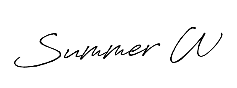 Use a signature maker to create a handwritten signature online. With this signature software, you can design (Antro_Vectra_Bolder) your own signature for name Summer W. Summer W signature style 7 images and pictures png