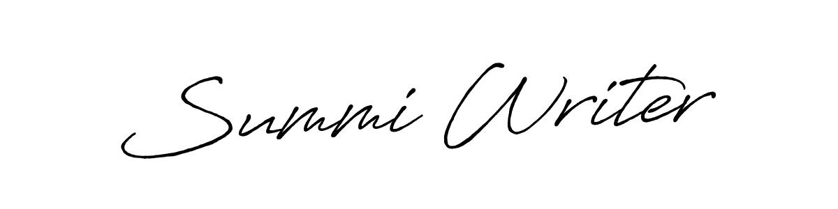 Similarly Antro_Vectra_Bolder is the best handwritten signature design. Signature creator online .You can use it as an online autograph creator for name Summi Writer. Summi Writer signature style 7 images and pictures png