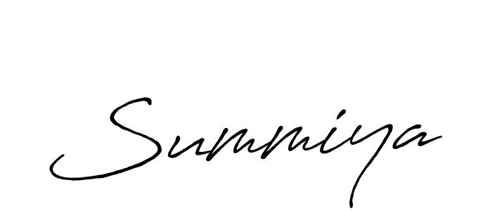 Design your own signature with our free online signature maker. With this signature software, you can create a handwritten (Antro_Vectra_Bolder) signature for name Summiya. Summiya signature style 7 images and pictures png