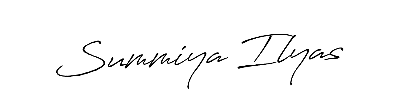 Design your own signature with our free online signature maker. With this signature software, you can create a handwritten (Antro_Vectra_Bolder) signature for name Summiya Ilyas. Summiya Ilyas signature style 7 images and pictures png