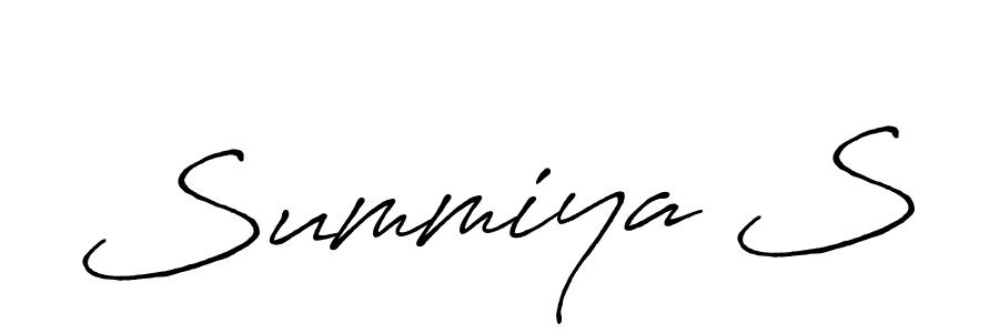 Make a beautiful signature design for name Summiya S. With this signature (Antro_Vectra_Bolder) style, you can create a handwritten signature for free. Summiya S signature style 7 images and pictures png