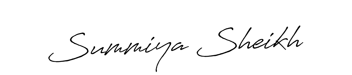 Summiya Sheikh stylish signature style. Best Handwritten Sign (Antro_Vectra_Bolder) for my name. Handwritten Signature Collection Ideas for my name Summiya Sheikh. Summiya Sheikh signature style 7 images and pictures png