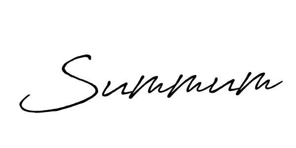 Design your own signature with our free online signature maker. With this signature software, you can create a handwritten (Antro_Vectra_Bolder) signature for name Summum. Summum signature style 7 images and pictures png