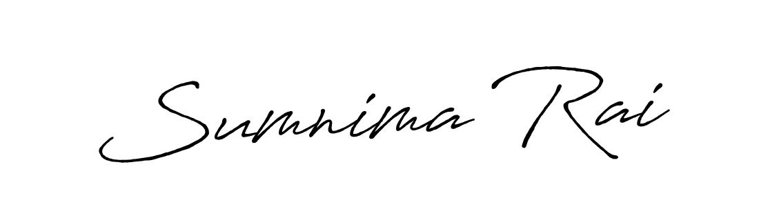 Use a signature maker to create a handwritten signature online. With this signature software, you can design (Antro_Vectra_Bolder) your own signature for name Sumnima Rai. Sumnima Rai signature style 7 images and pictures png
