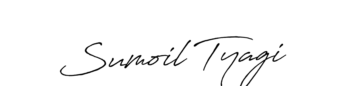 How to make Sumoil Tyagi name signature. Use Antro_Vectra_Bolder style for creating short signs online. This is the latest handwritten sign. Sumoil Tyagi signature style 7 images and pictures png