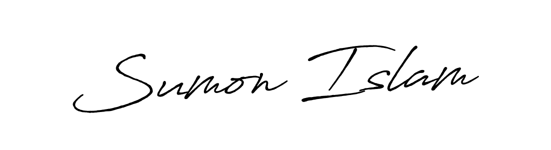 Make a beautiful signature design for name Sumon Islam. With this signature (Antro_Vectra_Bolder) style, you can create a handwritten signature for free. Sumon Islam signature style 7 images and pictures png