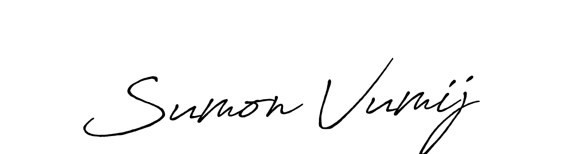 The best way (Antro_Vectra_Bolder) to make a short signature is to pick only two or three words in your name. The name Sumon Vumij include a total of six letters. For converting this name. Sumon Vumij signature style 7 images and pictures png