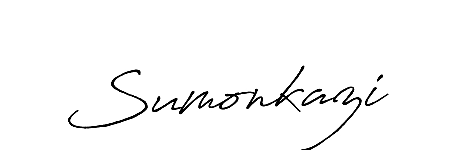 Make a beautiful signature design for name Sumonkazi. With this signature (Antro_Vectra_Bolder) style, you can create a handwritten signature for free. Sumonkazi signature style 7 images and pictures png