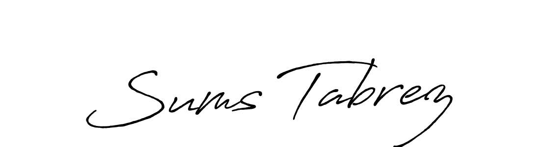 Similarly Antro_Vectra_Bolder is the best handwritten signature design. Signature creator online .You can use it as an online autograph creator for name Sums Tabrez. Sums Tabrez signature style 7 images and pictures png