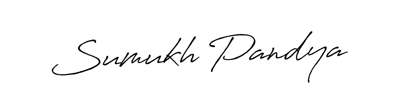 Create a beautiful signature design for name Sumukh Pandya. With this signature (Antro_Vectra_Bolder) fonts, you can make a handwritten signature for free. Sumukh Pandya signature style 7 images and pictures png