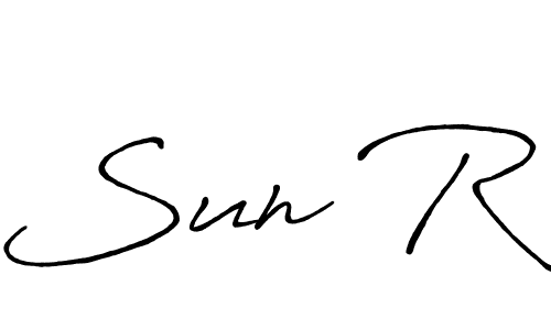 How to make Sun R signature? Antro_Vectra_Bolder is a professional autograph style. Create handwritten signature for Sun R name. Sun R signature style 7 images and pictures png