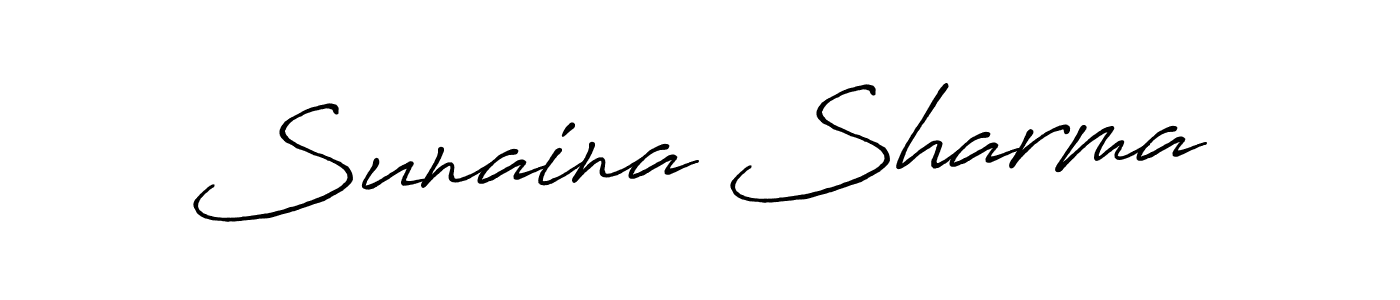 Make a short Sunaina Sharma signature style. Manage your documents anywhere anytime using Antro_Vectra_Bolder. Create and add eSignatures, submit forms, share and send files easily. Sunaina Sharma signature style 7 images and pictures png