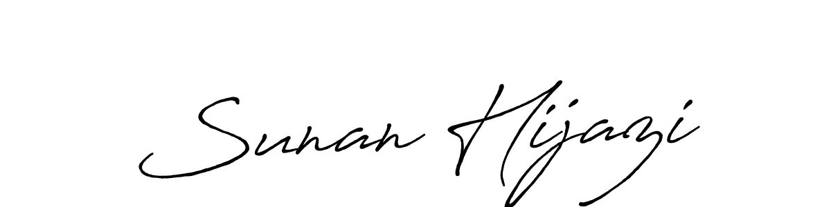 Create a beautiful signature design for name Sunan Hijazi. With this signature (Antro_Vectra_Bolder) fonts, you can make a handwritten signature for free. Sunan Hijazi signature style 7 images and pictures png